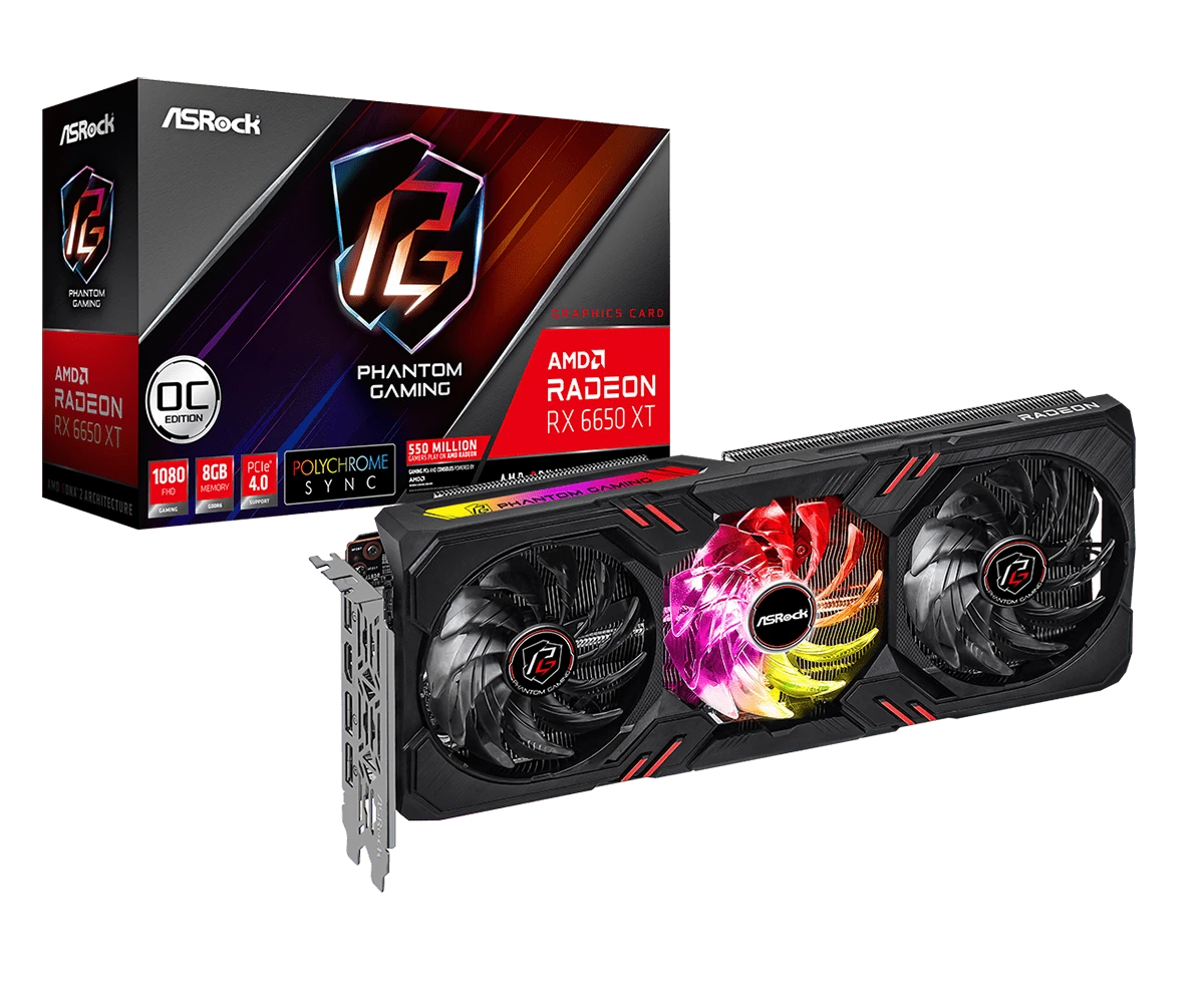 ASRock AMD Radeon RX 6650 XT Phantom Gaming D 8GB OC